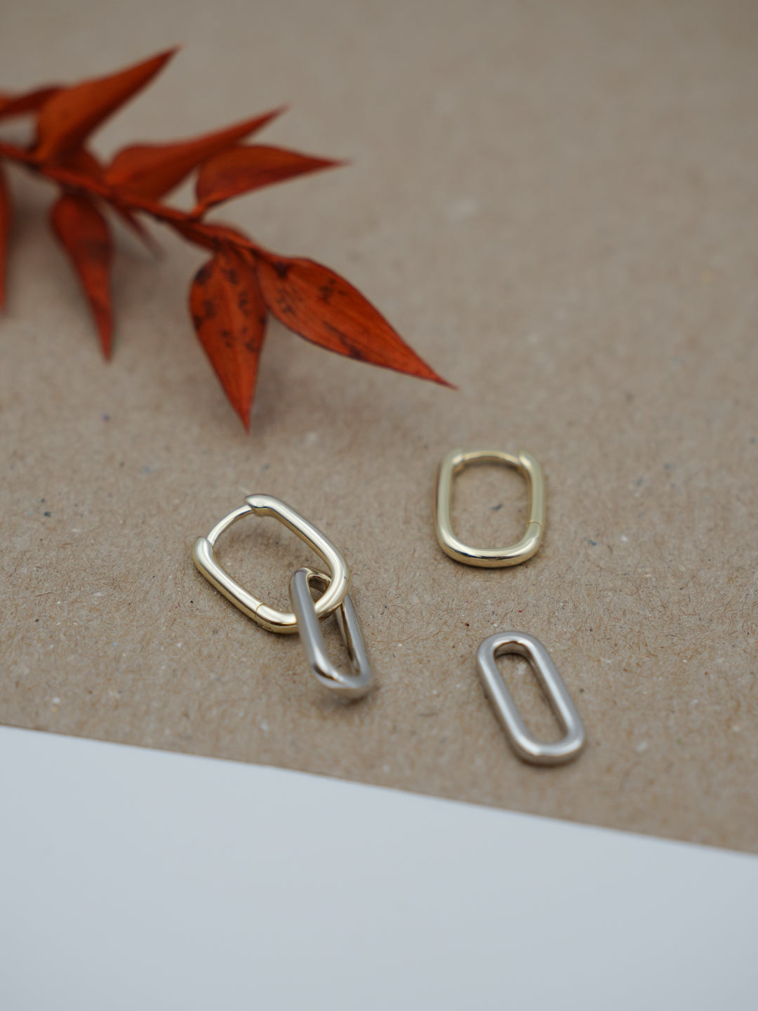 Naomi 14k Gold Vermeil Two-Tone Convertible Huggie Earrings