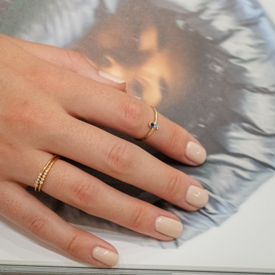 Niru CZ Gold Sapphire Ring- Quill Fine Jewelry