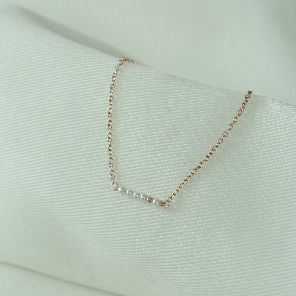 Pearl Bar Gold Bracelet- Quill Fine Jewelry