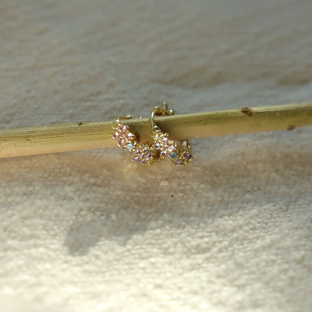 Posy 14K Gold Vermeil Floral Huggie Earrings