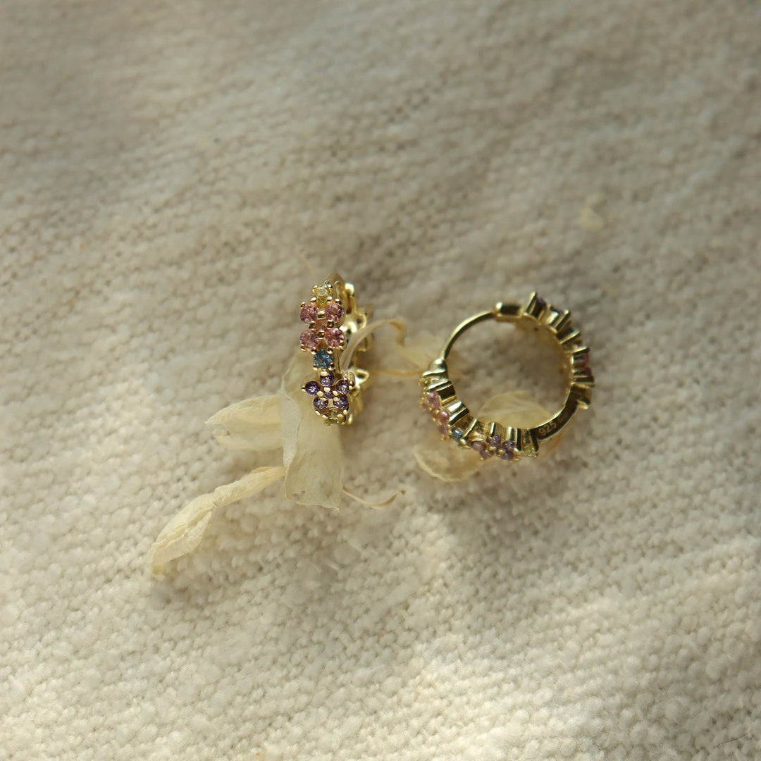 Posy 14K Gold Vermeil Floral Huggie Earrings