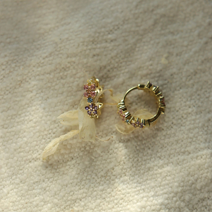 Posy 14K Gold Vermeil Floral Huggie Earrings