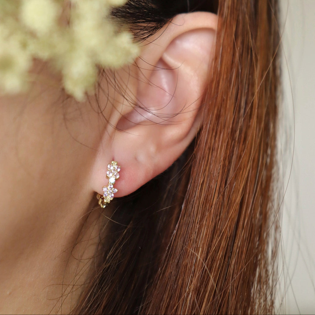 Posy 14K Gold Vermeil Floral Huggie Earrings