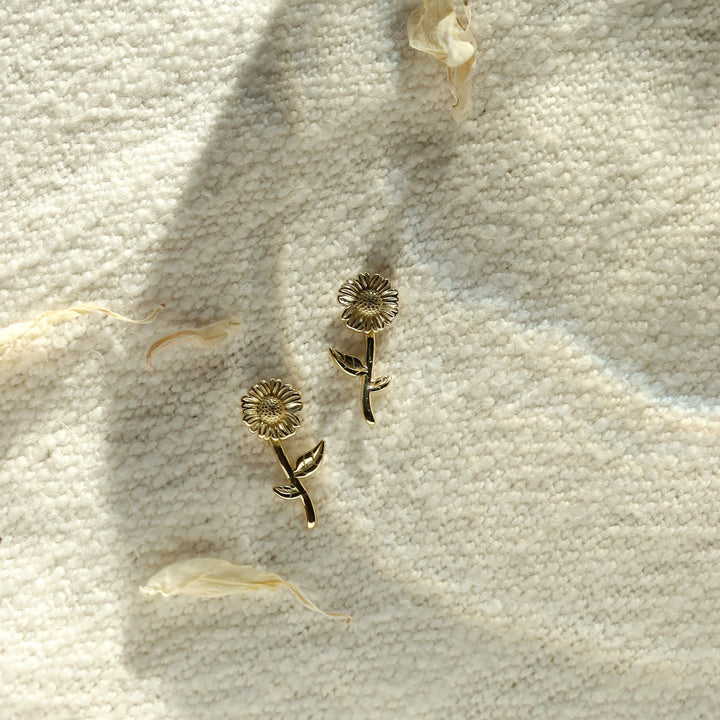Soleil 14K Gold Vermeil Flower Stud Earrings