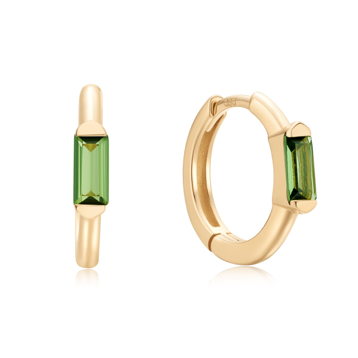 Vert Solid Gold Huggie Earrings- Quill Fine Jewelry 