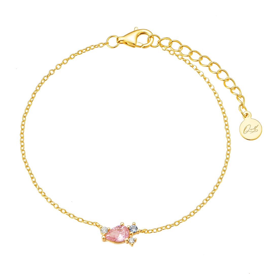 Zelie Pink CZ 14k Gold Vermeil Bracelet - Quill Fine Jewelry