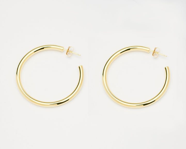 Amor Gold Hoop Post Earrings- Quill Fine Jewelry 