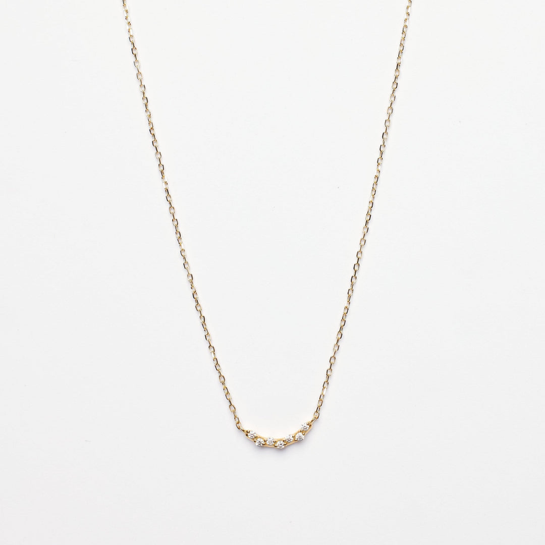 Faith Curve Bar 14k Solid Gold Necklace- Quill Fine Jewelry