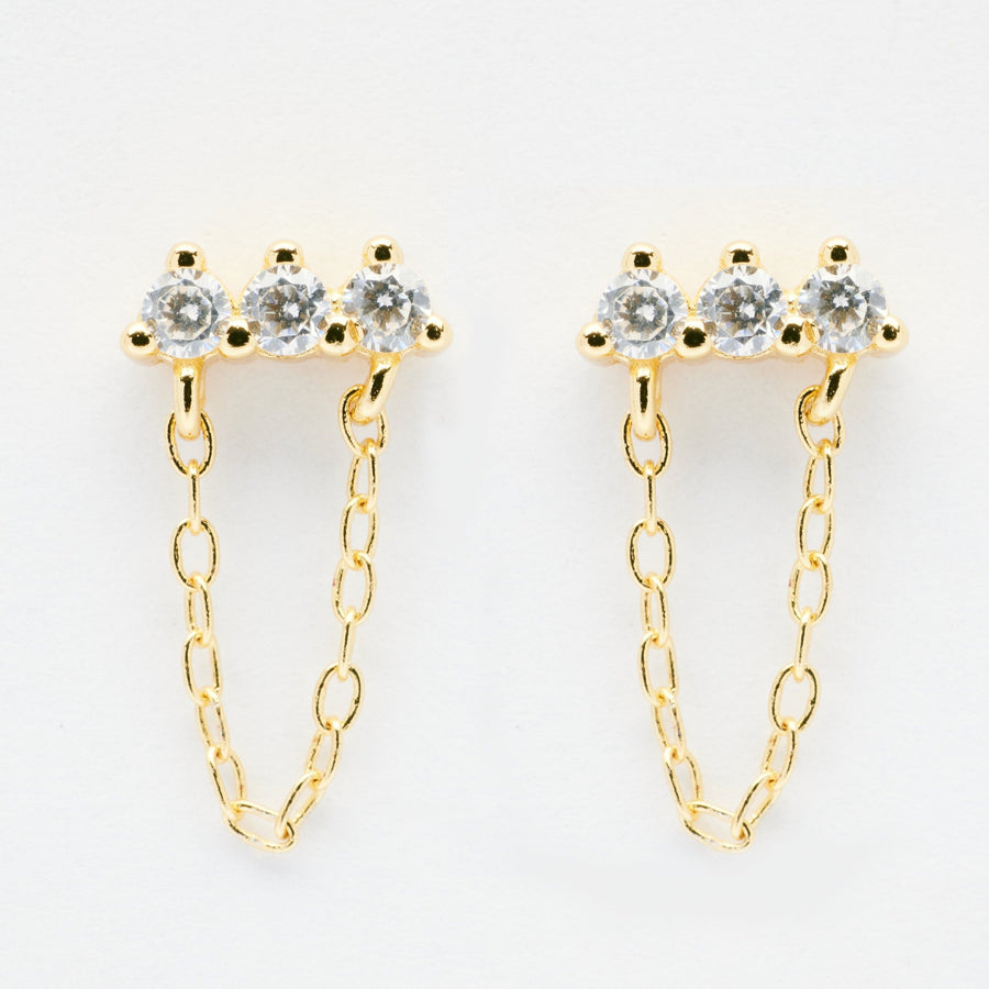 Lou Gold Chain Stud Earrings- Quill Fine Jewelry
