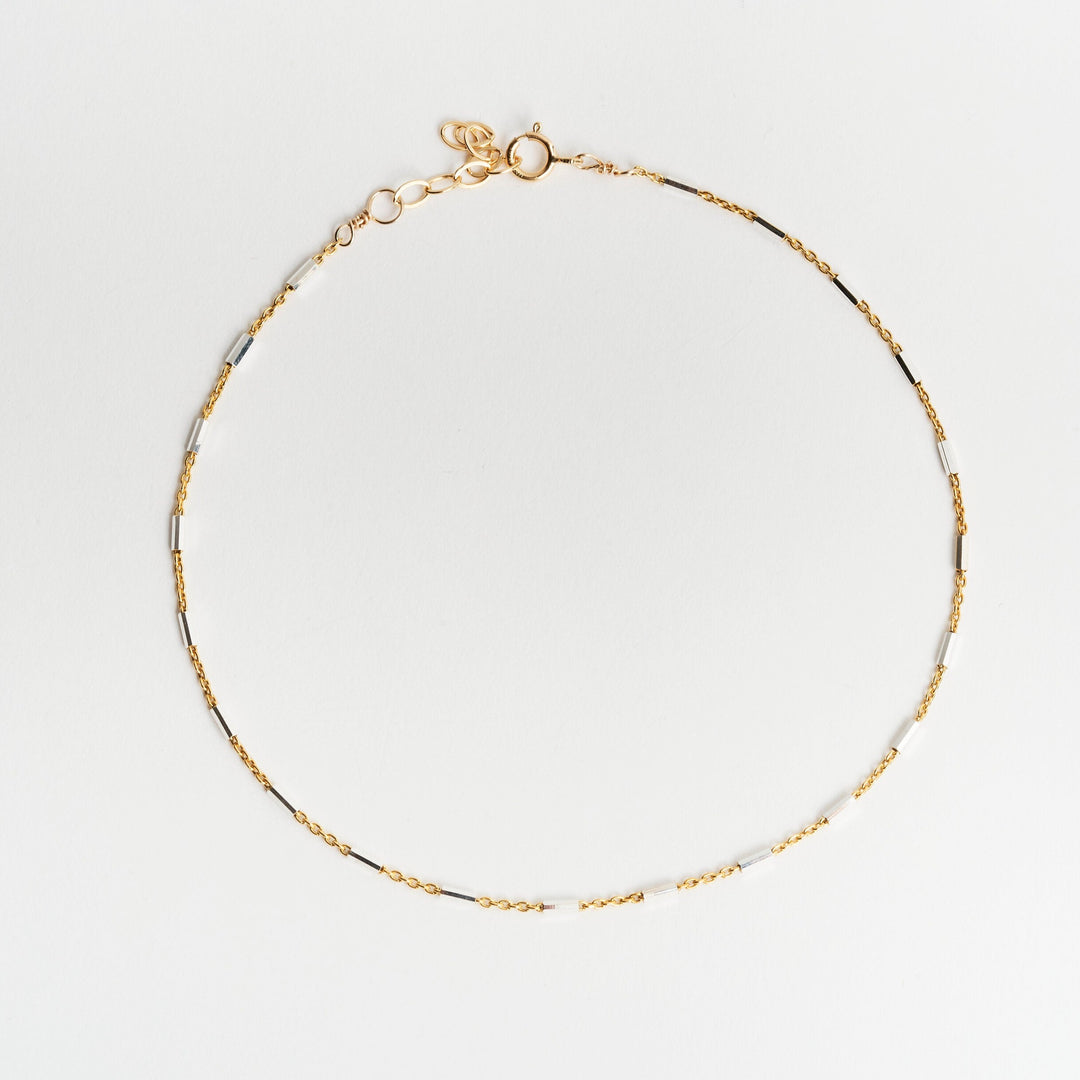 Noe Gold Bar Chain Anklet- Quill Fine Jewelry