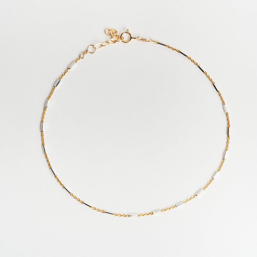 Noe Gold Bar Chain Anklet- Quill Fine Jewelry