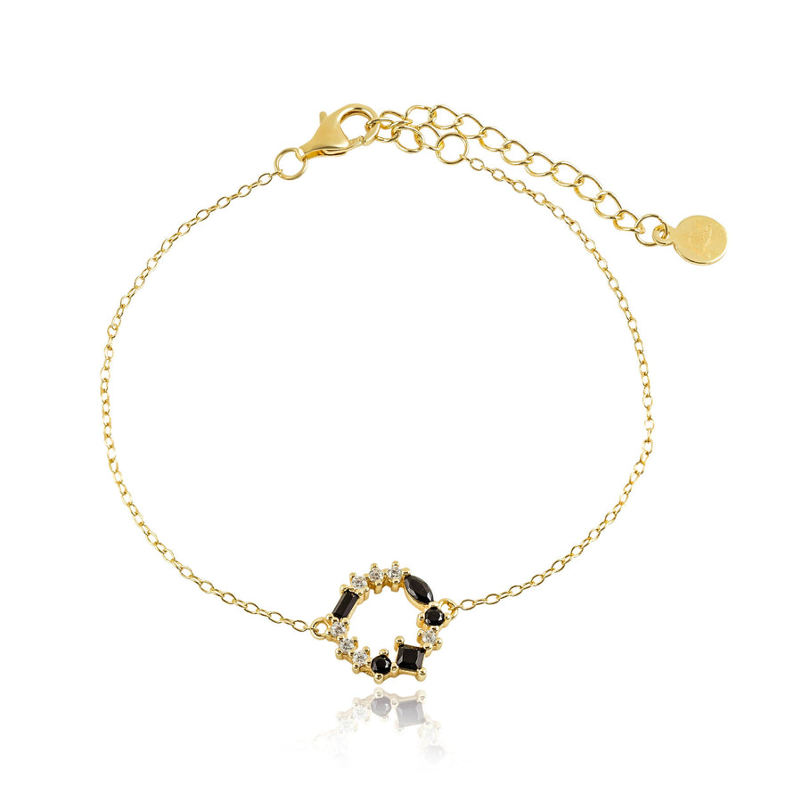 Aimee Black & White CZ Gold Bracelet- Quill Fine Jewelry