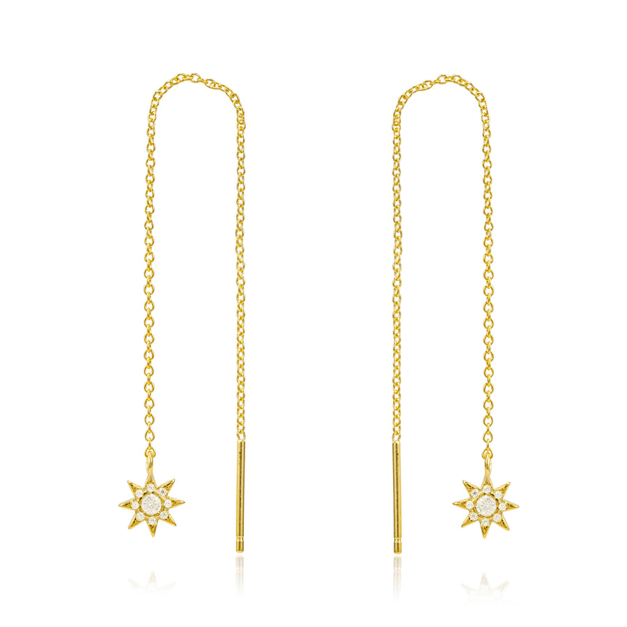 Ingrid Star Gold Threader Earrings- Quill Fine Jewelry