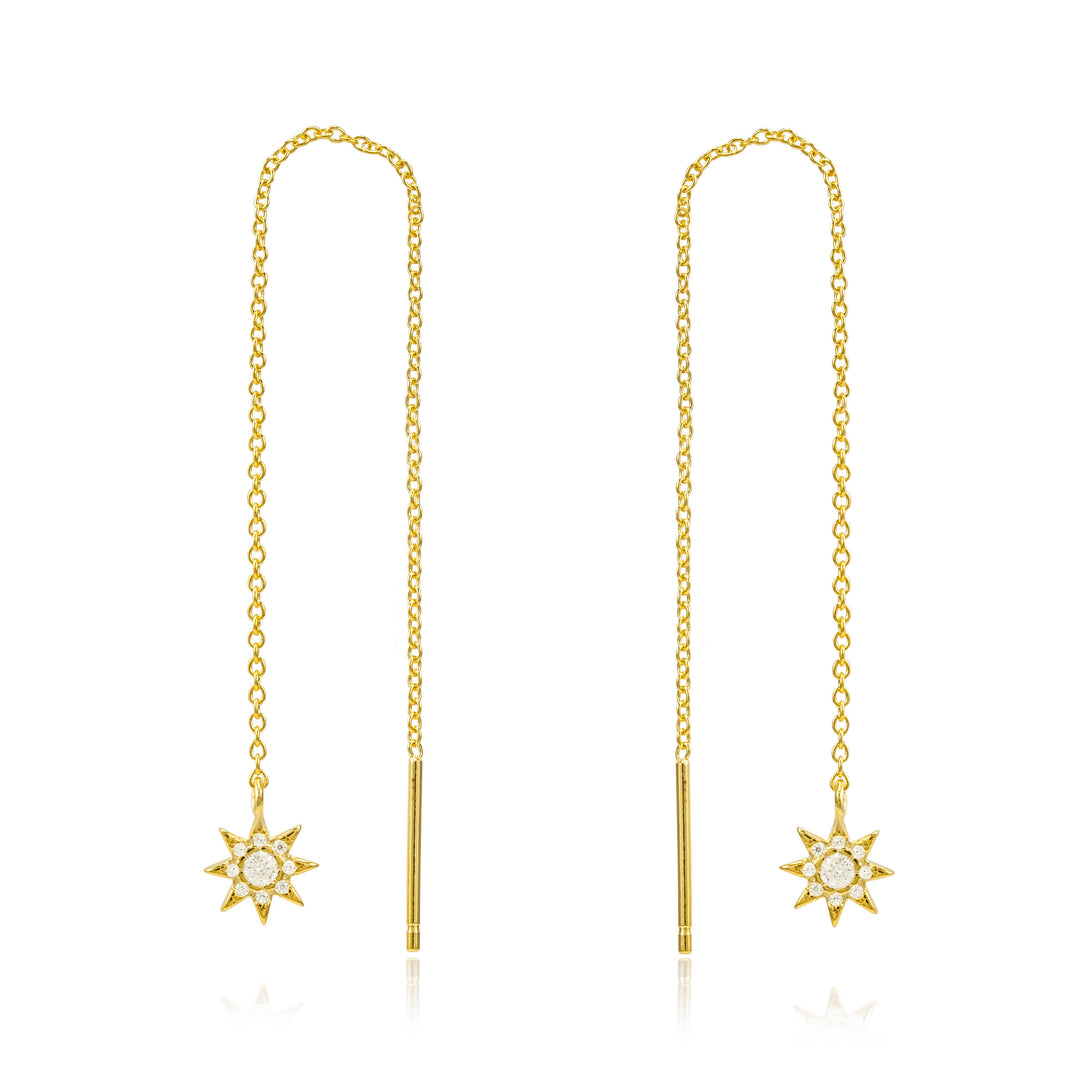 Ingrid Star Gold Threader Earrings- Quill Fine Jewelry