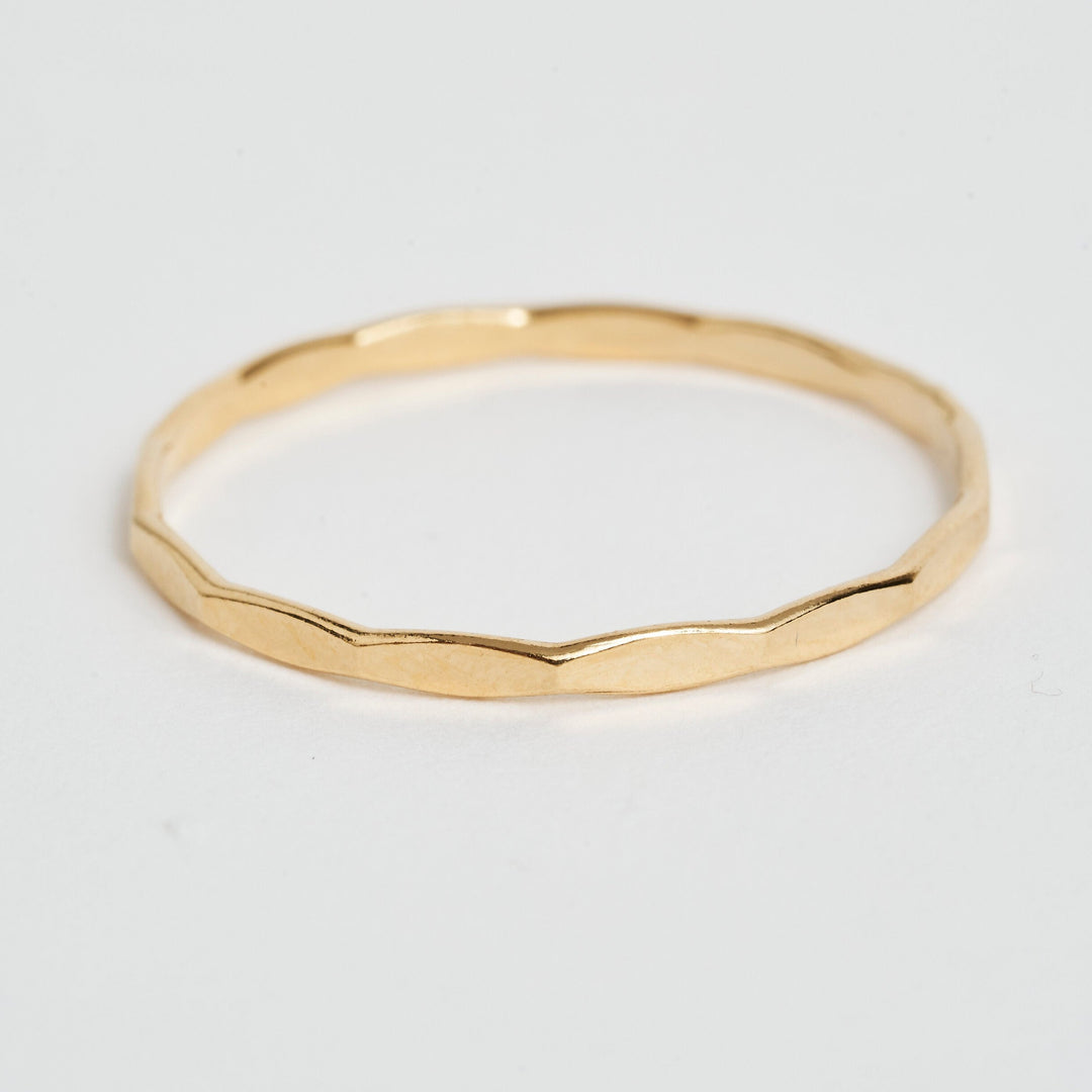 Hammered Gold Stacking Ring- Quill Fine Jewelry 