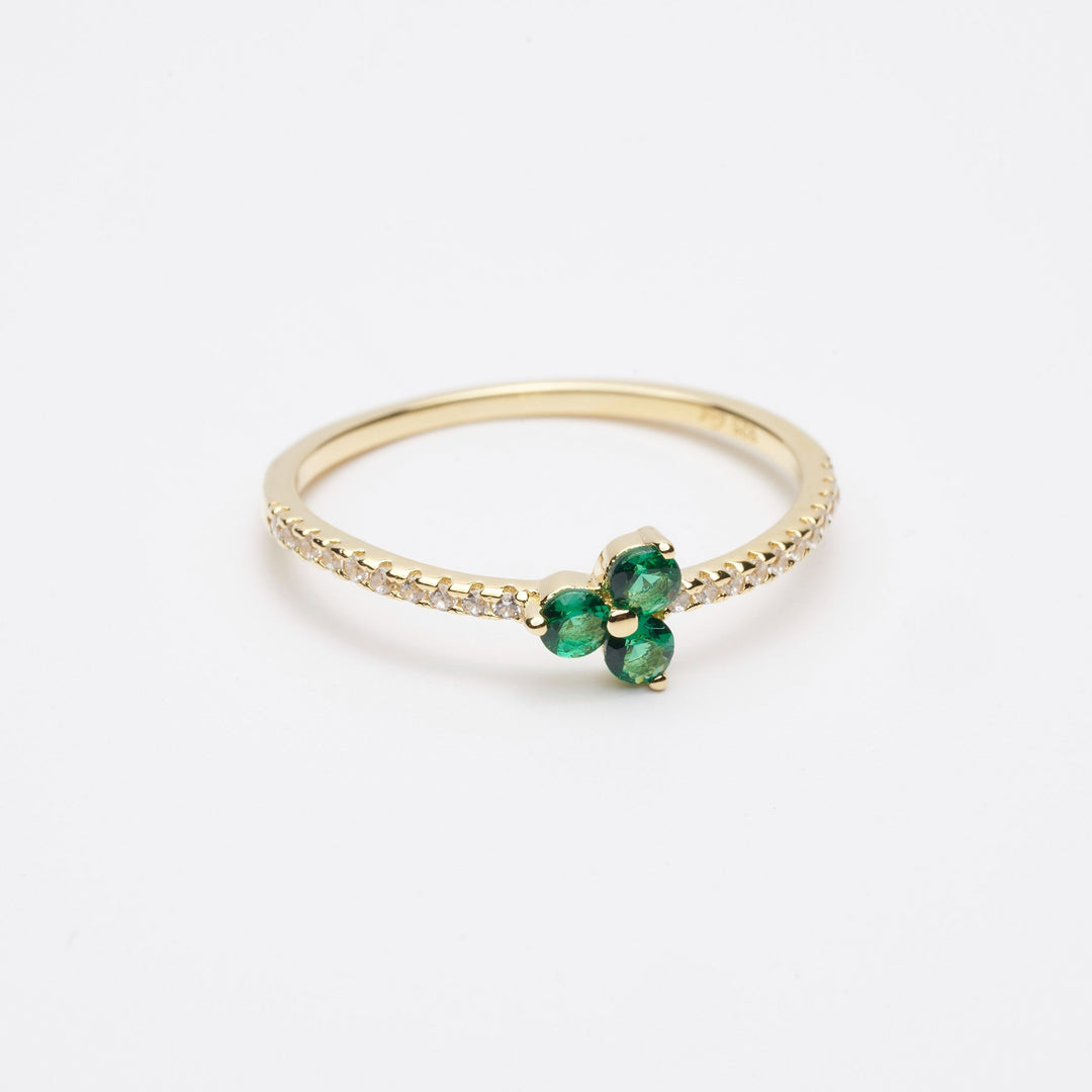 Triple Leaf Clover Emerald Ring- Quill Fine Jewelry