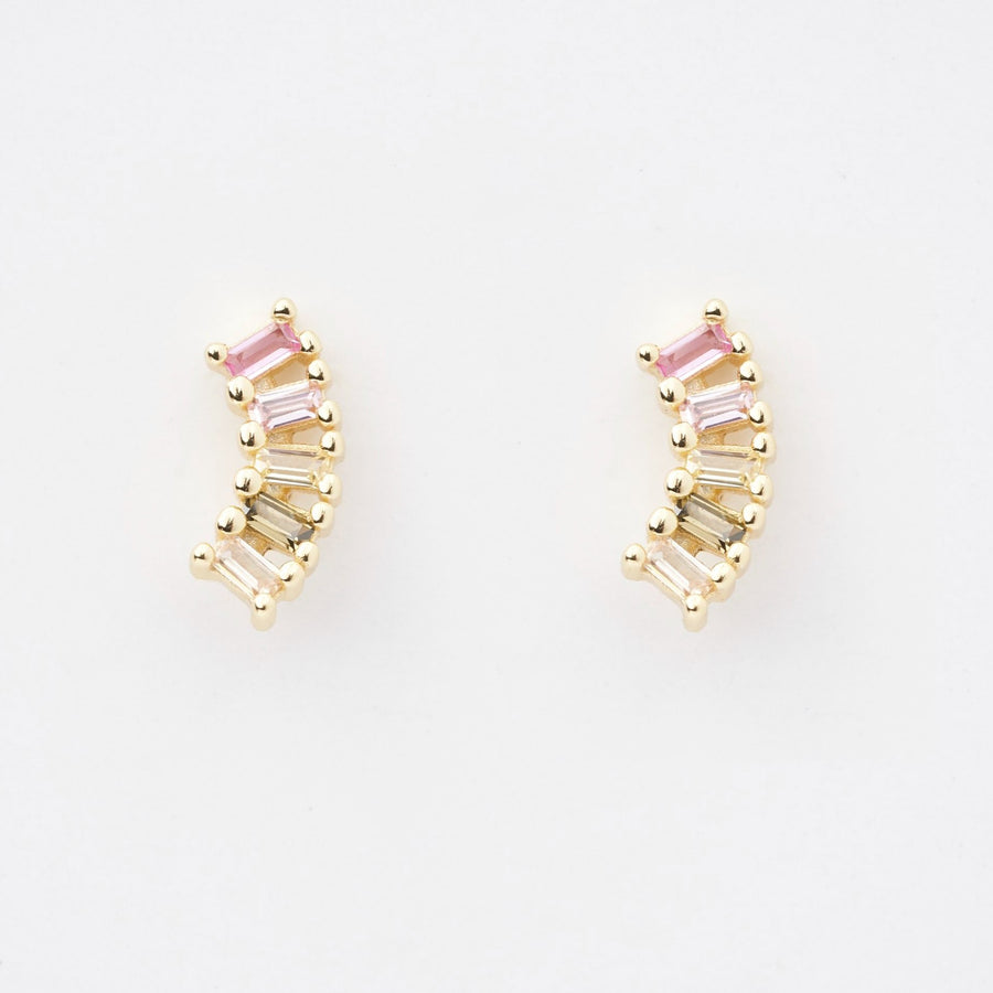 Iris Baguette Gemstone Stud Earrings- Quill Fine Jewelry