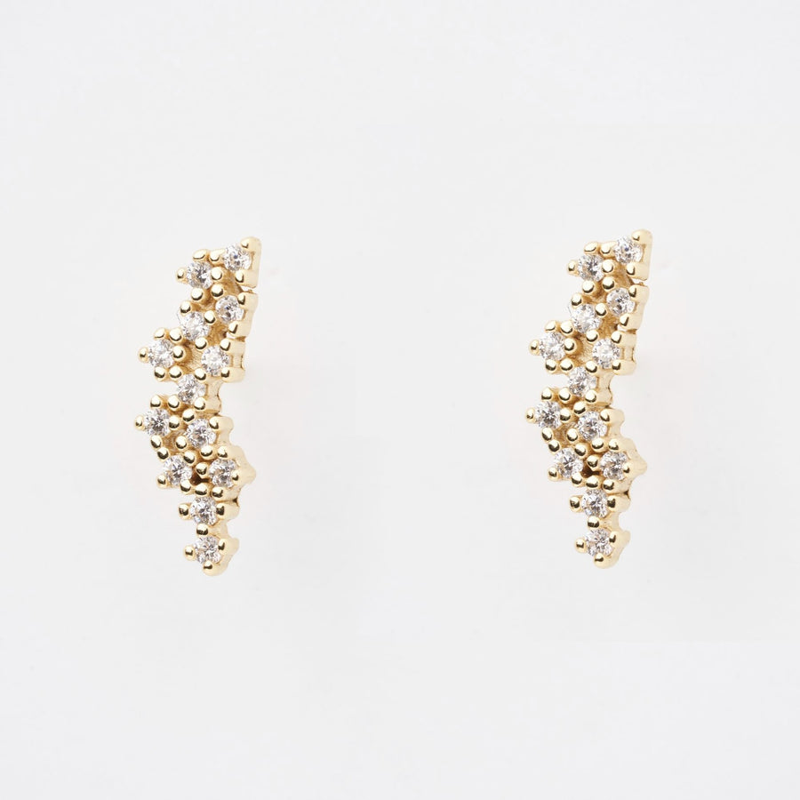 Daphne Cluster CZ Gold Stud Earrings- Quill Fine Jewelry