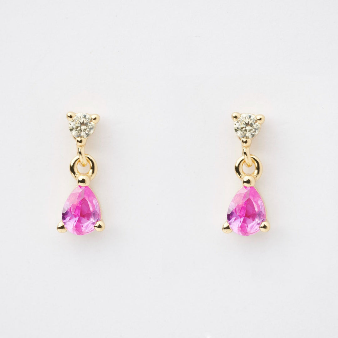 Rosa Tiny Gemstone Drop Earrings- Quill Fine Jewelry