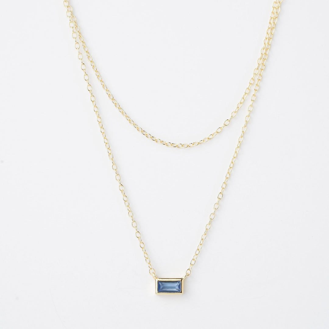 Misty Grey CZ Layered Chain Necklace- Quill Fine Jewelry