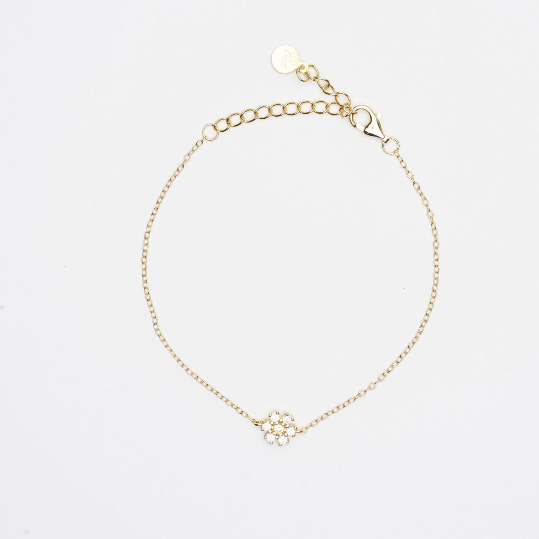 Gold Chain Daisy Bracelet- Quill Fine Jewelry