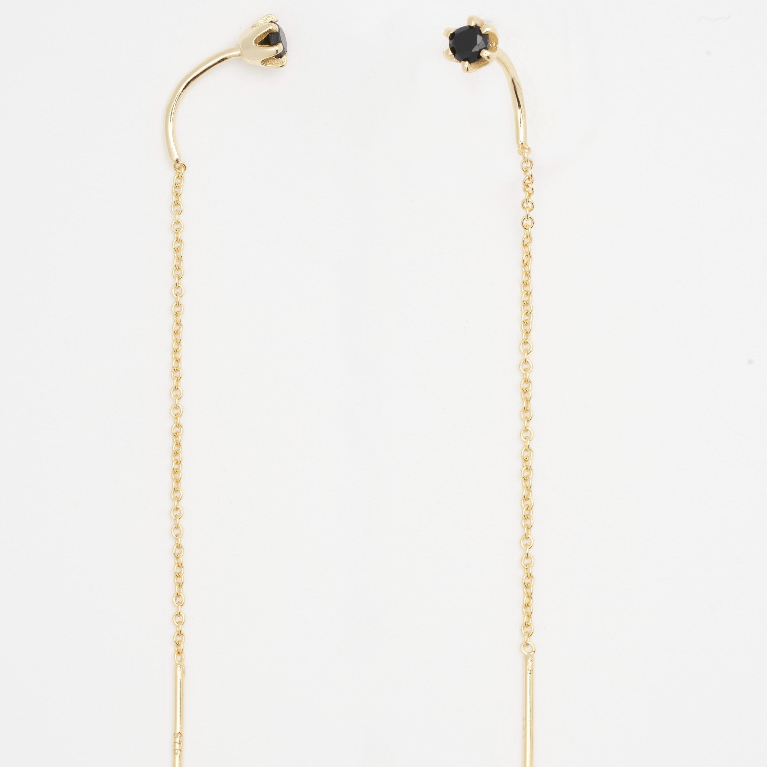 Textured Gold Disk Threader Earrings | LUNESSA