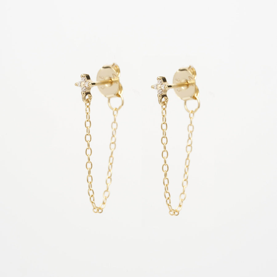 Aggie CZ Chain Stud Earrings- Quill Fine Jewelry 
