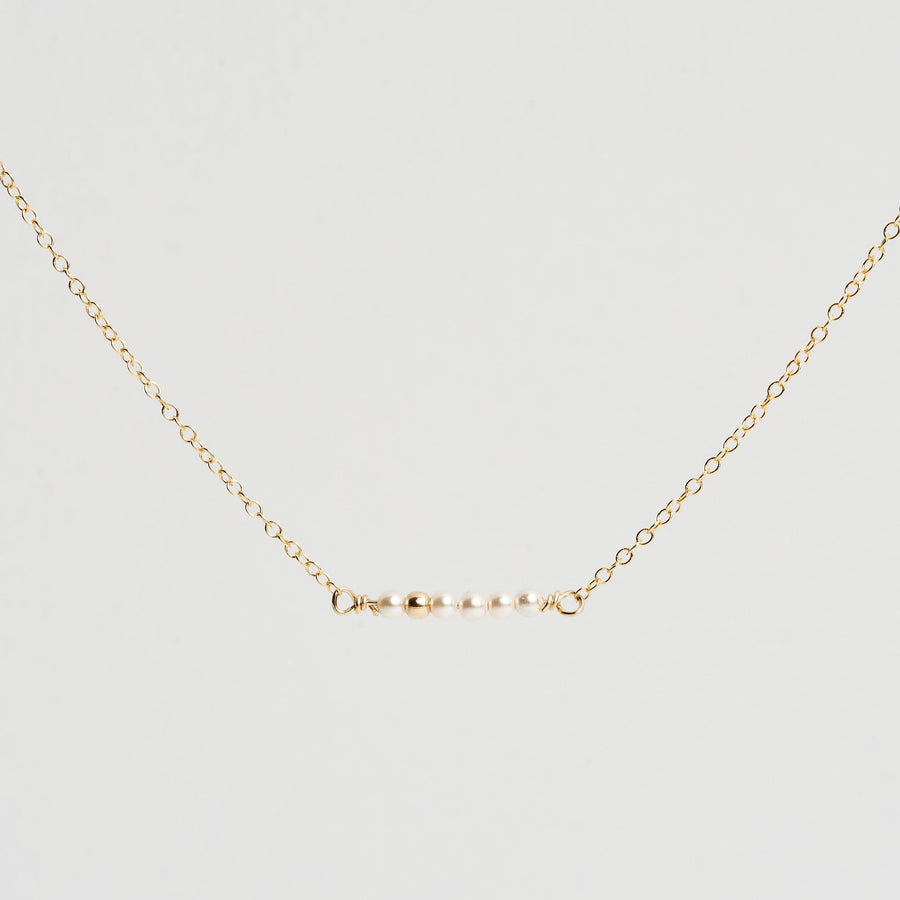 Pearl Bar Necklace- Quill Fine Jewelry