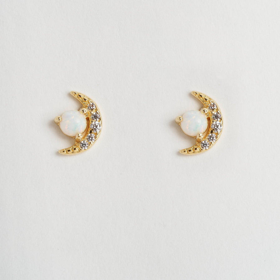 Moon Opal Stud Earrings- Quill Fine Jewelry