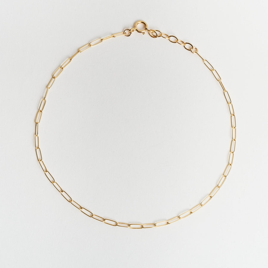 Square Link Gold Anklet- Quill Fine Jewelry