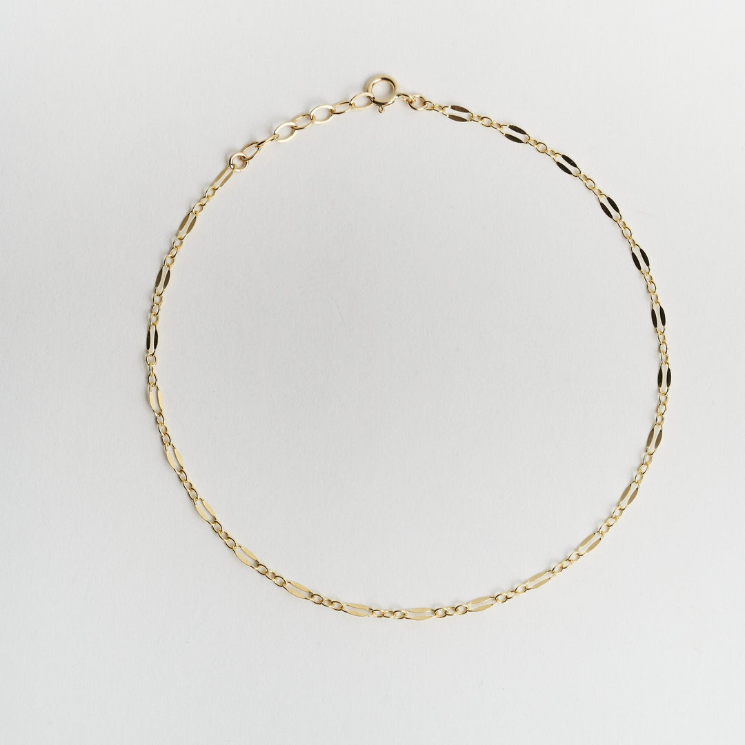 Luna Sequin Gold Chain Anklet- Quill Fine Jewelry